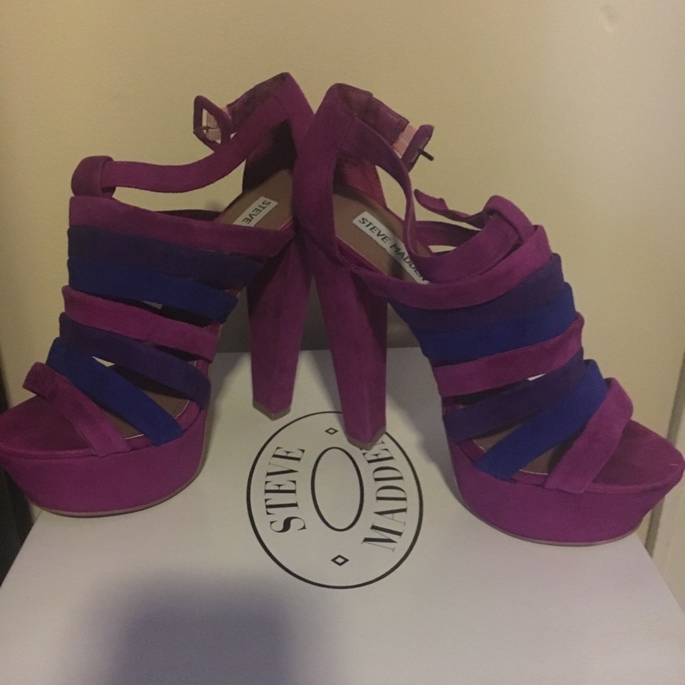 Steve Madden Raspberry, purple, and blue sandals
